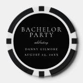 Zwart & Wit Klassiek Heren Afscheidscadeau Poker Chips (Voorkant)
