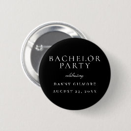 Zwart & Wit Klassiek Heren Afscheidspartij Ronde Button 5,7 Cm