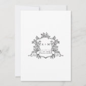 Zwart & Wit Klassiek Huwelijk Kader Kaart (Achterkant)