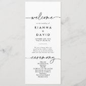 Zwart Wit Klassiek Huwelijk Programma Programmakaart (Voorkant)