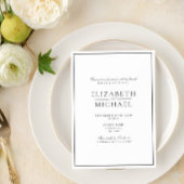 Zwart & Wit Klassiek Script Post Bruiloft Brunch Kaart