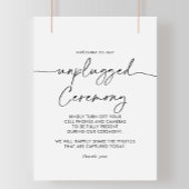 Zwart Wit Klassiek Unplugged Ceremonie Teken Poster