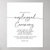 Zwart Wit Klassiek Unplugged Ceremonie Teken Poster (Voorkant)