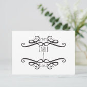 Zwart & Wit Klassiek Vintage Trouwtafel Nummer Kaart (Staand voorkant)