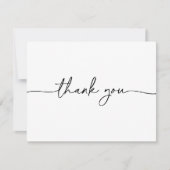 Zwart Wit Klassiek Vlak Huwelijk Bedankkaart (Voorkant)