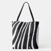 Zwart & Wit Klassiek Zebra Patroon Tote Bag (Achterkant)