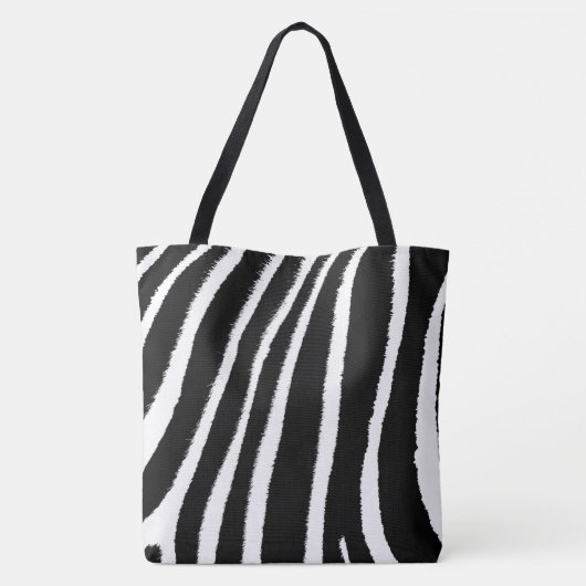 Zwart & Wit Klassiek Zebra Patroon Tote Bag (Achterkant)
