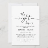 Zwart wit klassieke avond voor repetitie diner kaart (Voorkant)