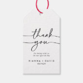 Zwart Wit Klassieke Bruiloft Dank u Cadeaulabel (Voorkant)