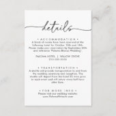 Zwart Wit Klassieke Bruiloft Details Informatiekaartje (Voorkant)