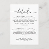 Zwart Wit Klassieke Bruiloft Details Informatiekaartje (Voorkant)