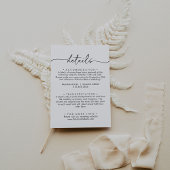 Zwart Wit Klassieke Bruiloft Details Informatiekaartje