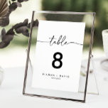 Zwart Wit Klassieke Bruiloft Kaart<br><div class="desc">Dit zwarte witte klassieke trouwtafelnummer is perfect voor een moderne bruiloft. Het eenvoudige en elegante ontwerp heeft klassieke en fancy scripttypografie in zwart-wit. Dit is een dubbelzijdig tabelnummer. Voeg elk tabelnummer dat u nodig hebt afzonderlijk aan uw winkelwagentje toe.</div>