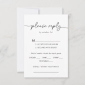 Zwart Wit Klassieke Bruiloft Menu Keuze RSVP (Voorkant)