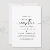 Zwart Wit Klassieke Bruiloft Receptie Kaart (Voorkant)