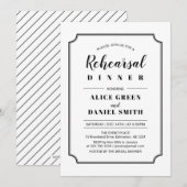 Zwart-wit | Klassieke bruiloft-repetitie Kaart (Voorkant / Achterkant)