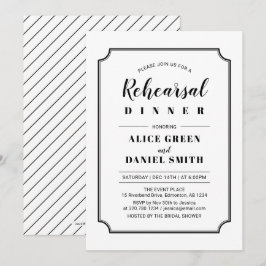 Zwart-wit | Klassieke bruiloft-repetitie Kaart