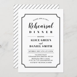 Zwart-wit | Klassieke bruiloft-repetitie Kaart
