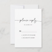 Zwart Wit Klassieke Bruiloft RSVP Kaartje (Voorkant)