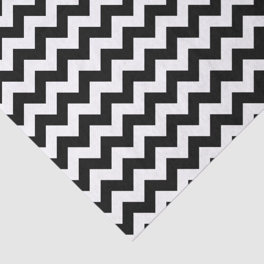 Zwart-wit klassieke Chevron traditioneel ontwerp Tissuepapier (Detail)