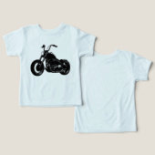 Zwart-Wit Klassieke Cruiser Motorfiets Vector Kuns (Ontwerp Voorkant & Achterkant)