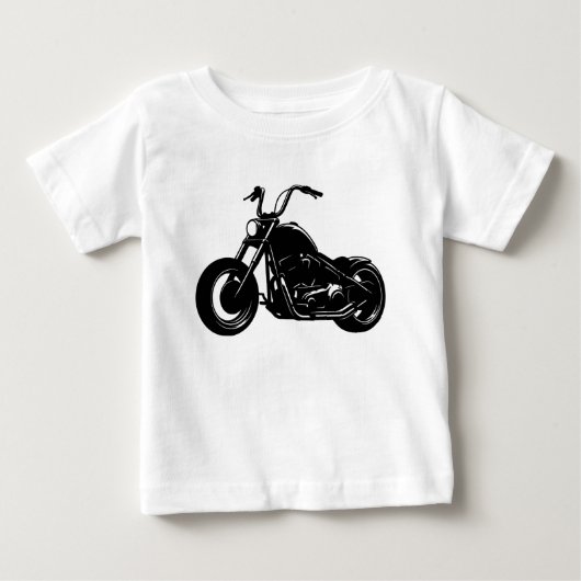 Zwart-Wit Klassieke Cruiser Motorfiets Vector Kuns (Voorkant)