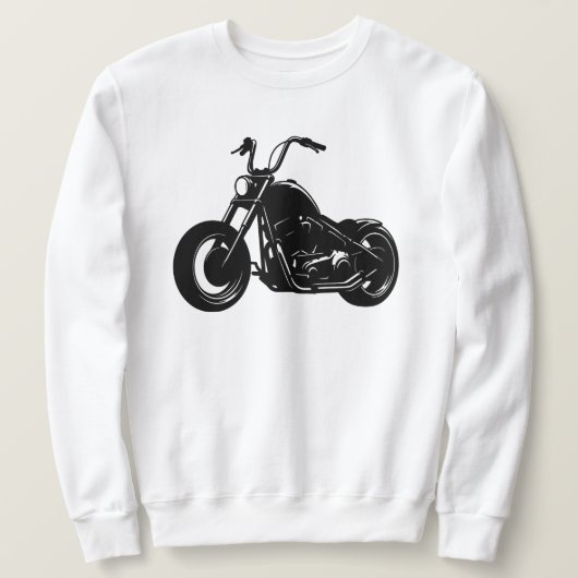 Zwart-wit Klassieke Cruiser Motorfiets Vector Kuns Trui (Design voorkant)