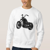 Zwart-wit Klassieke Cruiser Motorfiets Vector Kuns Trui (Voorkant)