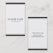Zwart-wit klassieke elegant afbeelding min. modern visitekaartje (Voorkant / Achterkant)