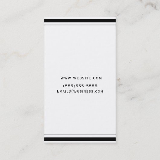 Zwart-wit klassieke elegant afbeelding min. modern visitekaartje (Achterkant)