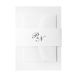 Zwart-wit klassieke elegante bruiloft uitnodigingen wikkel