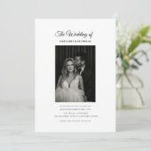Zwart-wit klassieke elegante foto bruiloft kaart (Staand voorkant)