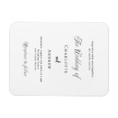 Zwart wit klassieke formele bruiloft uitnodiging magneet (Horizontaal)