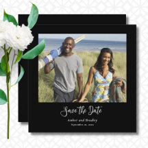 Zwart Wit Klassieke Foto QR Code Save the Date