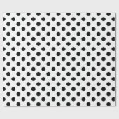 Zwart-wit klassieke grote polka dot patroon cadeaupapier (Vlak)