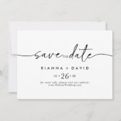 Zwart Wit Klassieke Horizontale Huwelijk Save The Date (Voorkant)