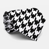 Zwart-wit klassieke Houndstooth Stropdas (Opgerold)