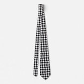 Zwart-wit klassieke Houndstooth Stropdas (Achterkant)