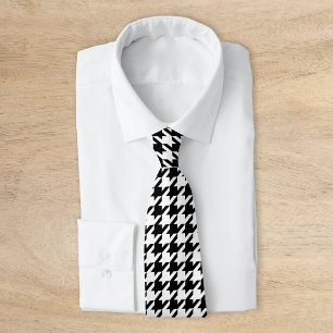 Zwart-wit klassieke Houndstooth Stropdas