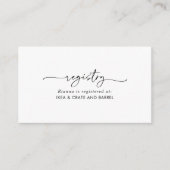 Zwart Wit Klassieke Huwelijkscadeau Registry Informatiekaartje (Voorkant)