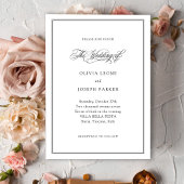 Zwart-Wit | Klassieke Italiaanse elegantie bruilof Kaart