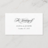 Zwart-Wit | Klassieke Italiaanse elegantie bruilof Plaatskaartje (Achterkant)