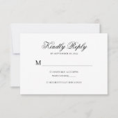 Zwart-wit klassieke kalligrafie bruiloft RSVP (Voorkant)