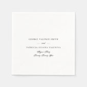 Zwart-wit klassieke kalligrafie Elegant Wedding Servet (Voorkant)