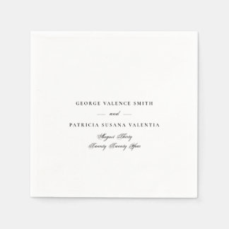 Zwart-wit klassieke kalligrafie Elegant Wedding Servet