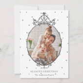 Zwart-wit klassieke kerstfoto feestdagenkaart (Voorkant)