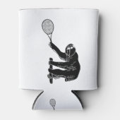 Zwart-wit klassieke luiaard met tennisracket blikjeskoeler (Voorkant)