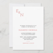 Zwart-wit klassieke minimalistische bruiloft kaart (Voorkant)