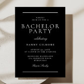 Zwart-wit klassieke moderne vrijgezellenfeest kaart