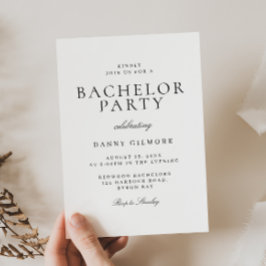 Zwart-wit klassieke moderne vrijgezellenfeest kaart